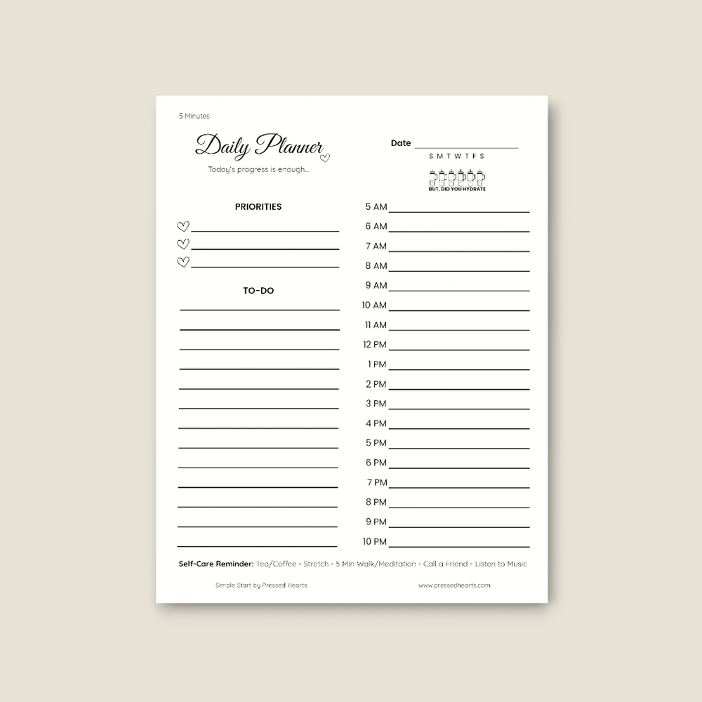Simple Start Daily Planner Pad, 8.5x11" - Picture 2 of 2
